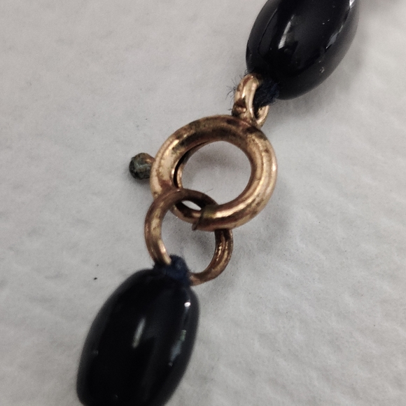 Vintage Cobalt Glass Knotted Long Necklace - Picture 8 of 10